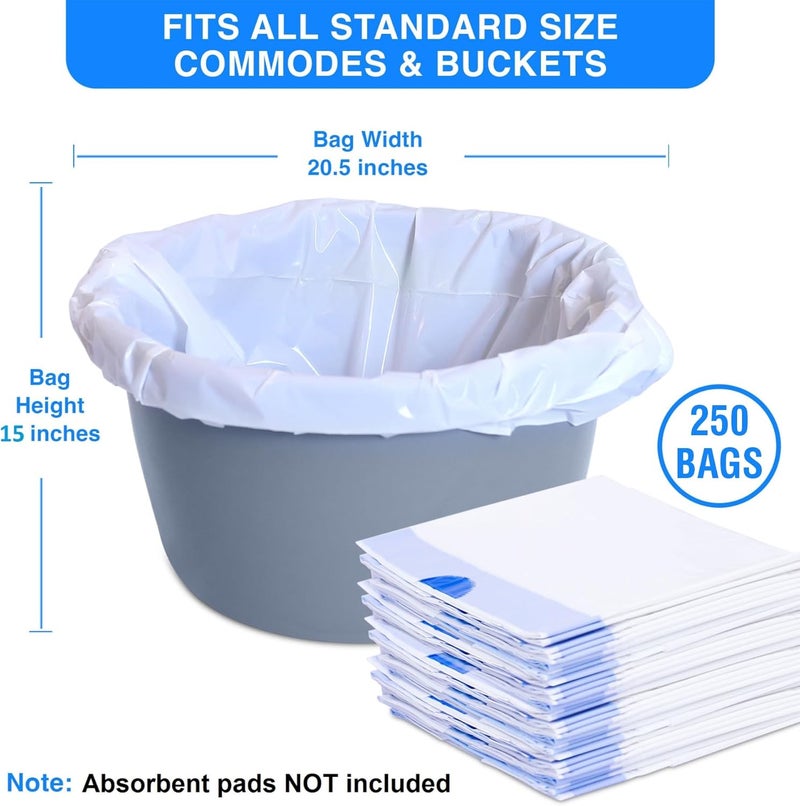 KAREMAXX Disposable Potty liners - 250, Bed side commode Liners, Portable Toilet Bag, Potty Bags for Portable Toilet, Potty Chair Liners, Toilet Liners, Commode Bags - Leak Proof & Odorless - Image 2